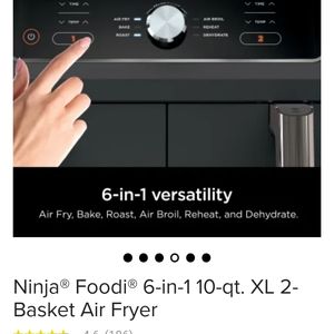 Grey Ninja Foodi XL 2 Basket Air Fryer